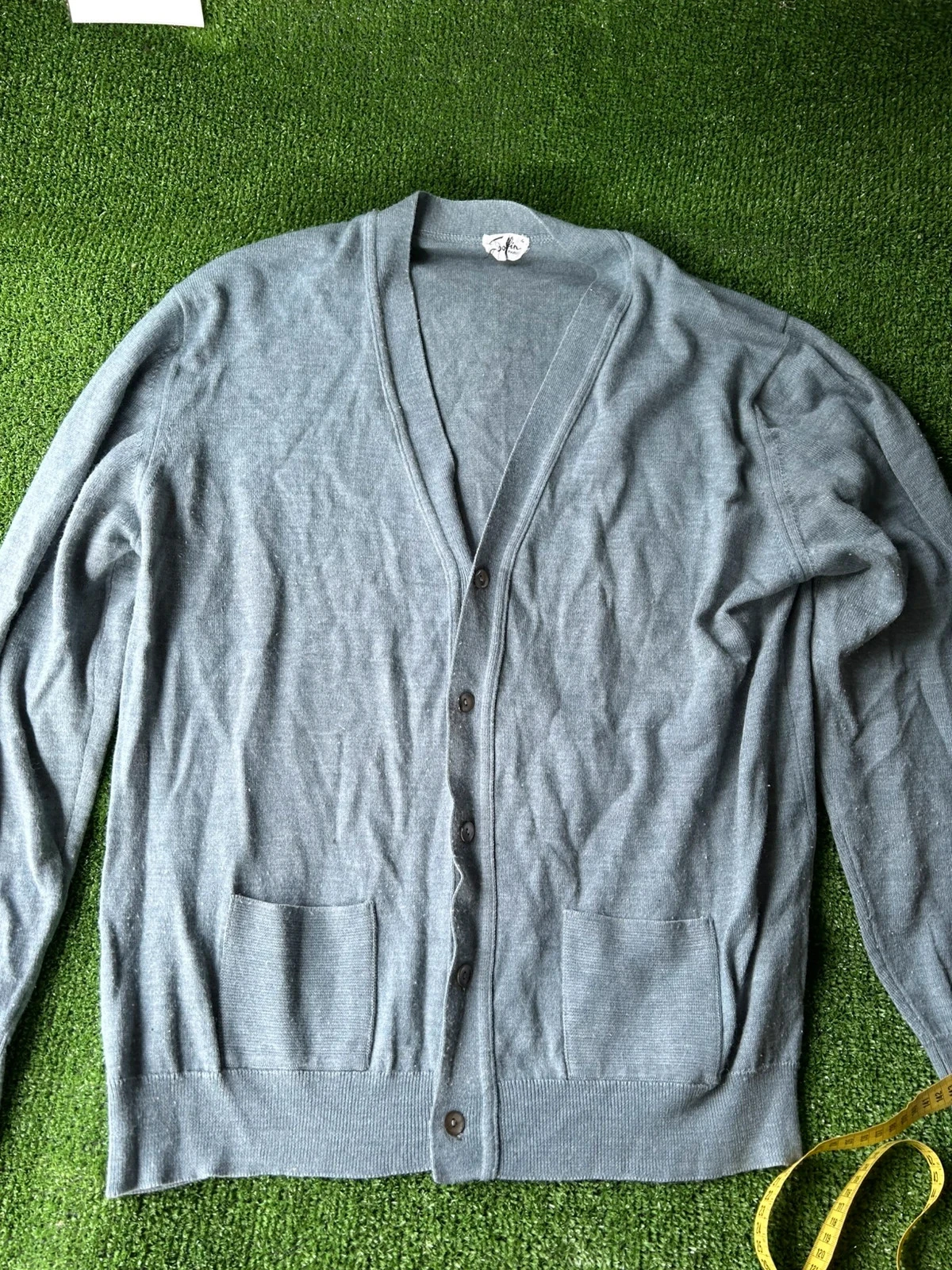 Cardigan gris vintage golfin laine peigné taille 4 / L